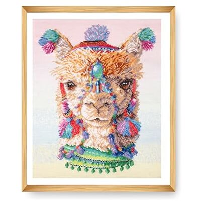 Trimits Kit per punto croce stampato, ricamo stampato, per adulti, principianti, bambini, regali di Natale, arte da parete, alpaca Trimits Kit per punto croce stampato, ricamo stampato, per adulti, principianti, bambini, regali di Natale, arte da parete, alpaca