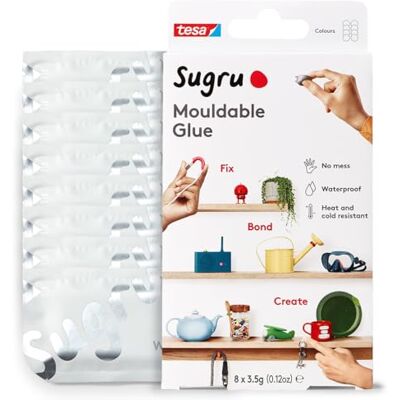 Tesa Colla modellabile Sugru di , adesivo forte per tutti gli usi, confezione da 8 (8 x 3.5 g) in bianco Tesa Colla modellabile Sugru di , adesivo forte per tutti gli usi, confezione da 8 (8 x 3.5 g) in bianco