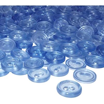 Aerzetix C56362 Set di 100 Bottoni rotondi per cucito Ø11.5x2.2mm con 2 fori diametro apertura 2mm colore blu trasparente in plastica hobby creativo decorazione cucire merceria moda Aerzetix C56362 Set di 100 Bottoni rotondi per cucito Ø11.5x2.2mm con 2 fori diametro apertura 2mm colore blu trasparente in plastica hobby creativo decorazione cucire merceria moda