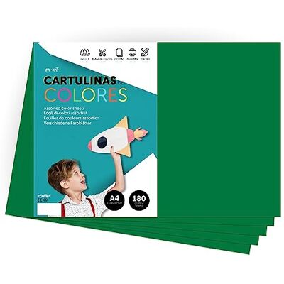 M-Office - A4 250 fogli - Verde - Colored Cardstock M-Office - A4 250 fogli - Verde - Colored Cardstock