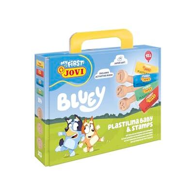 JOVI My First, kit di modellazione Bluey, 4 barrette da 38 g e 3 timbri JOVI My First, kit di modellazione Bluey, 4 barrette da 38 g e 3 timbri