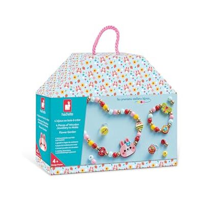 Janod 4 Gioielli in Legno da Creare Flower Garden I Primi Atelier dei Gioielli Creazione di Gioielli Fai-da-Te Kit Creativo per Bambini Motricità Fina e Concentrazione Da 4 anni Janod 4 Gioielli in Legno da Creare Flower Garden I Primi Atelier dei Gioielli Creazione di Gioielli Fai-da-Te Kit Creativo per Bambini Motricità Fina e Concentrazione Da 4 anni