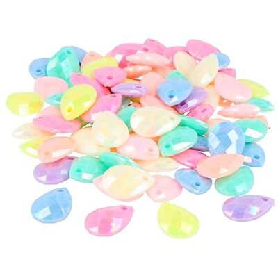 INNSPIRO Perline di plastica piatte a forma di pera multicolore pastello 18 x 13 mm. 300u. ca. diam. int. 2 mm INNSPIRO Perline di plastica piatte a forma di pera multicolore pastello 18 x 13 mm. 300u. ca. diam. int. 2 mm