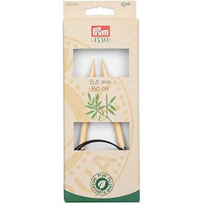 Prym 1530 Bamboo (80 cm, 8,00 mm) Ago a maglia circolare 1 unità Prym 1530 Bamboo (80 cm, 8,00 mm) Ago a maglia circolare 1 unità