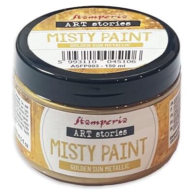 Stamperia Misty Paint for Crafts, Ideal for Stencilling and Mixed Media Projects, Water Based, Adds a Special Touch to Any Creation (150ml) (Metallic, Golden Sun) Stamperia Misty Paint for Crafts, Ideal for Stencilling and Mixed Media Projects, Water Based, Adds a Special Touch to Any Creation (150ml) (Metallic, Golden Sun)