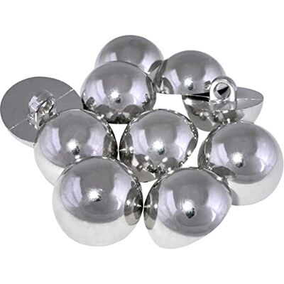 Aerzetix C56925 Set di 10 Bottoni a coda mezza sfera decorativi 19x15mm per cucire L30 30L colore argento apertura 4mm in plastica merceria/abbigliamento/cucito Aerzetix C56925 Set di 10 Bottoni a coda mezza sfera decorativi 19x15mm per cucire L30 30L colore argento apertura 4mm in plastica merceria/abbigliamento/cucito