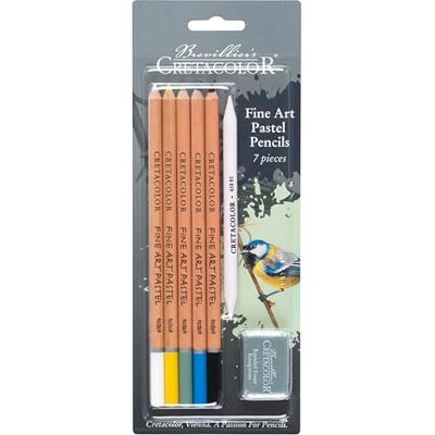 CRETACOLOR Matite pastello Fine Art con elevata resistenza alla luce, 7 pezzi, particolare resistenza alla luce, risultato brillante, non tossico, colori miscibili CRETACOLOR Matite pastello Fine Art con elevata resistenza alla luce, 7 pezzi, particolare resistenza alla luce, risultato brillante, non tossico, colori miscibili