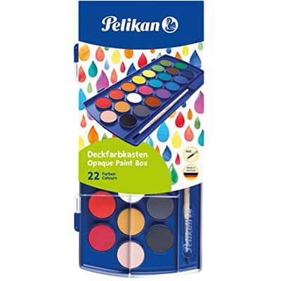 Pelikan Acquerelli, 22 Colori, 1 Pennello, Per Dipingere, Portatile, Per Artisti, Adulti e Bambini, Prodotto in Germania Pelikan Acquerelli, 22 Colori, 1 Pennello, Per Dipingere, Portatile, Per Artisti, Adulti e Bambini, Prodotto in Germania