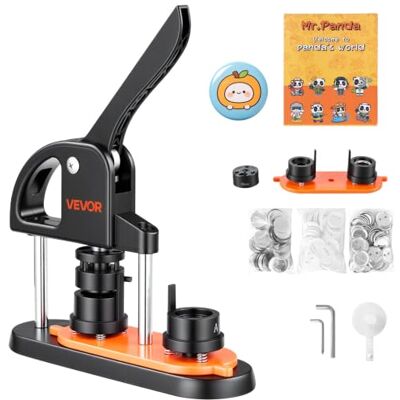 VEVOR Kit per Fustellatrice Manuale di Badge Spillo Bottoni Diametro 25mm 500 Pezzi, Kit di Punzonatrice Manuale in Plastica per Badge Spillo Fai-da-te con Accessori Completi Modelli da Diametro 25mm VEVOR Kit per Fustellatrice Manuale di Badge Spillo Bottoni Diametro 25mm 500 Pezzi, Kit di Punzonatrice Manuale in Plastica per Badge Spillo Fai-da-te con Accessori Completi Modelli da Diametro 25mm