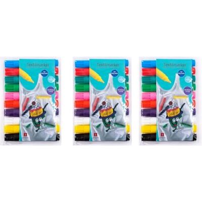 TerCasa Set di 3 pennarelli per tessuti, 3 confezioni da 10 pezzi, per dipingere tessuto, 30 pennarelli in tessuto, con tratto da 2 a 5 mm, 90 pennarelli per tessuti in 10 diversi colori TerCasa Set di 3 pennarelli per tessuti, 3 confezioni da 10 pezzi, per dipingere tessuto, 30 pennarelli in tessuto, con tratto da 2 a 5 mm, 90 pennarelli per tessuti in 10 diversi colori