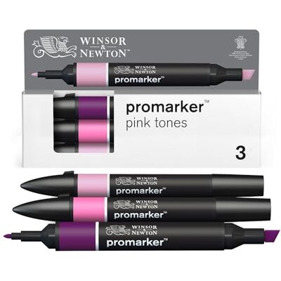Winsor & Newton Promarker, Set di 3 Tonalitá di rosa Winsor & Newton Promarker, Set di 3 Tonalitá di rosa