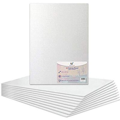 Habercrafts Pannello in tela A4 allungato bianco su tela per artisti, 100% cotone, per pittura ad olio, pittura acrilica, tecnica mista, tela bianca senza acidi, formato A4, 210 x 297 mm, 10 tavole) Habercrafts Pannello in tela A4 allungato bianco su tela per artisti, 100% cotone, per pittura ad olio, pittura acrilica, tecnica mista, tela bianca senza acidi, formato A4, 210 x 297 mm, 10 tavole)
