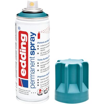 Edding 5200 Spray Permanente, Petrolio Opaco, 200 Ml, Vernice Acrilica Premium per Dipingere e Decorare Vetro, Metallo, Legno, Ceramica, Plastica, Tela, Smalto Acrilico, Vernice Spray Edding 5200 Spray Permanente, Petrolio Opaco, 200 Ml, Vernice Acrilica Premium per Dipingere e Decorare Vetro, Metallo, Legno, Ceramica, Plastica, Tela, Smalto Acrilico, Vernice Spray