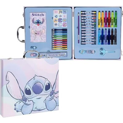 Disney Stitch Valigetta Creativa Deluxe per Bambini Kit da Disegno Portatile 52 Pezzi con Pennarelli, Pastelli a Cera, Matite Colorate e Accessori Valigetta da Disegno Set Creativo da Colorare Disney Stitch Valigetta Creativa Deluxe per Bambini Kit da Disegno Portatile 52 Pezzi con Pennarelli, Pastelli a Cera, Matite Colorate e Accessori Valigetta da Disegno Set Creativo da Colorare