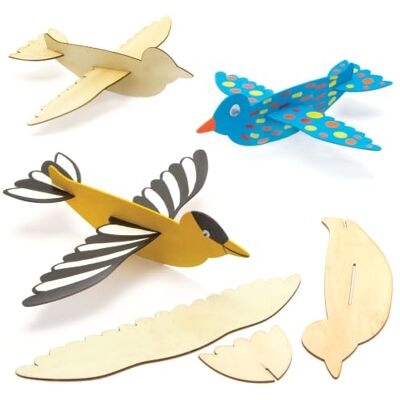 Baker Ross Aliante in Legno Uccello Set di 8, attività manuali per bambini Baker Ross Aliante in Legno Uccello Set di 8, attività manuali per bambini