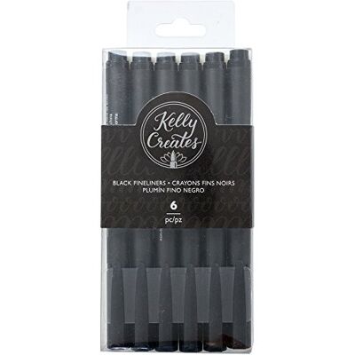 Kelly Creates Set 6 punte sottili nere Fineliners Kelly Creates Set 6 punte sottili nere Fineliners