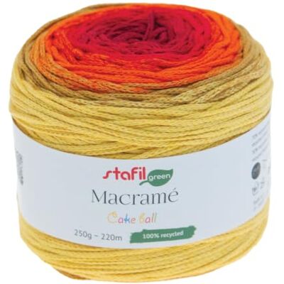 Stafil Filato Macramè Cake Ball Effetto Sfumato Ø 2 mm 250 g 220 m Giallo Arancio Rosso Stafil Filato Macramè Cake Ball Effetto Sfumato Ø 2 mm 250 g 220 m Giallo Arancio Rosso