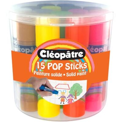 Cléopâtre CLEOPATRE Pop Sticks Vernice a guazzo, colori assortiti, 15 stick Cléopâtre CLEOPATRE Pop Sticks Vernice a guazzo, colori assortiti, 15 stick