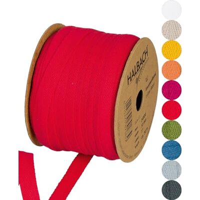 Halbach Seidenbänder Nastro di cotone 10 mm x 30 m, nastri per fai da te, nastro in tessuto per decorazioni, 100% cotone, fai da te, nastro sbieco per lavori di cucito, colore: rosso, Halbach Seidenbänder Nastro di cotone 10 mm x 30 m, nastri per fai da te, nastro in tessuto per decorazioni, 100% cotone, fai da te, nastro sbieco per lavori di cucito, colore: rosso,
