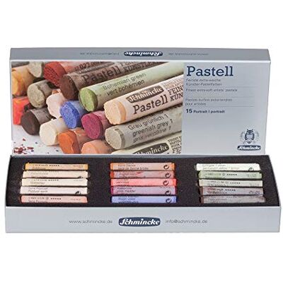 Schmincke Pastelli, 15 colori Ritratto, 77 415 097, set in scatola con 15 pastelli fatti a mano, brillanti, satinati-opachi, colori altamente resistenti alla luce Schmincke Pastelli, 15 colori Ritratto, 77 415 097, set in scatola con 15 pastelli fatti a mano, brillanti, satinati-opachi, colori altamente resistenti alla luce