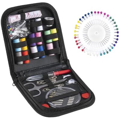 Noa Home Deco Set da cucito, 108 pezzi, accessori da cucito, 14 bobine di filo, completo per principianti, viaggiatori, parenti e amici, nero Noa Home Deco Set da cucito, 108 pezzi, accessori da cucito, 14 bobine di filo, completo per principianti, viaggiatori, parenti e amici, nero