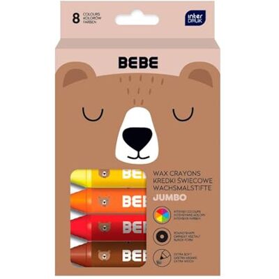 INTERDRUK SA Pastelli Jumbo 8 colori animali BEBE Friends INTERDRUK SA Pastelli Jumbo 8 colori animali BEBE Friends