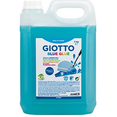 Giotto -Tanica Colla Blue 5Kg liquida, Colore Blu, Giotto -Tanica Colla Blue 5Kg liquida, Colore Blu,