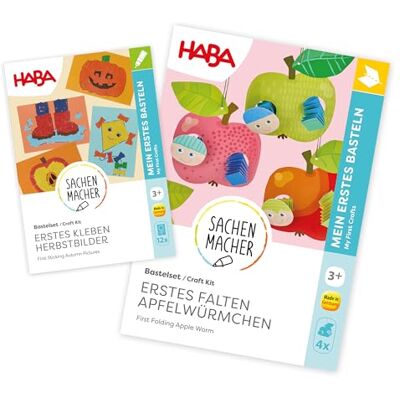 HABA Sachenmacher Set fai da te Autunno per bambini dai 3 anni in su, set da 2 pezzi, con carta, colla e apprendimento delle pieghe, ideale per progetti autunnali creativi, set da 2 pezzi, HABA Sachenmacher Set fai da te Autunno per bambini dai 3 anni in su, set da 2 pezzi, con carta, colla e apprendimento delle pieghe, ideale per progetti autunnali creativi, set da 2 pezzi,