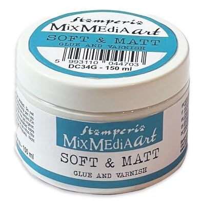 Stamperia Soft & Matt Glue and Varnish for any Surface, Matte Sealer to Protect Artwork, Enhances Colours for Vibrancy, Waterbased, Perfect for Hobbies, Crafts, and Gifting (150ml) (Timeless) Stamperia Soft & Matt Glue and Varnish for any Surface, Matte Sealer to Protect Artwork, Enhances Colours for Vibrancy, Waterbased, Perfect for Hobbies, Crafts, and Gifting (150ml) (Timeless)