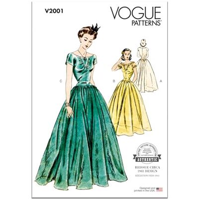 Modello di Cucito Vestito Vintage Vogue Misses V2001 - modello di vestito Modello di Cucito Vestito Vintage Vogue Misses V2001 - modello di vestito