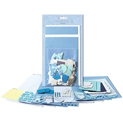 URSUS Set di Biglietti d'Auguri Greetings Blue, Formato 2 x 2 con Buste, 100 Adesivi, per la Creazione di Biglietti Individuali URSUS Set di Biglietti d'Auguri Greetings Blue, Formato 2 x 2 con Buste, 100 Adesivi, per la Creazione di Biglietti Individuali