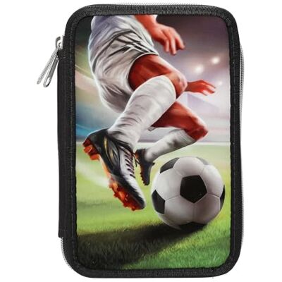 Depesche Action World Calcio Astuccio a 2 Scomparti Nero già Riempito, con Motivo calcistico, Astuccio contenente matite Colorate, Forbici, Righello e Molto Altro Ancora. Depesche Action World Calcio Astuccio a 2 Scomparti Nero già Riempito, con Motivo calcistico, Astuccio contenente matite Colorate, Forbici, Righello e Molto Altro Ancora.