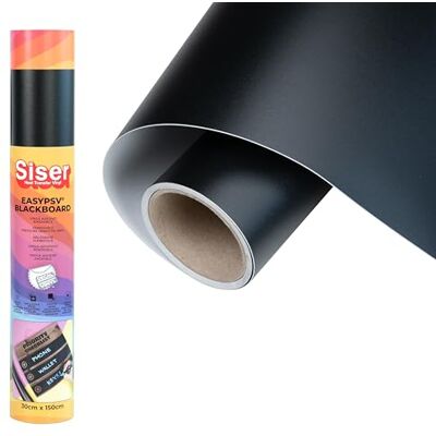 SISER EasyPSV BlackBoard Vinile Adesivo Rimovibile Effetto Lavagna 150 x 30 cm, Per Personalizzare Oggetti e superfici rigide, Compatibile Con Plotter Da Taglio SISER EasyPSV BlackBoard Vinile Adesivo Rimovibile Effetto Lavagna 150 x 30 cm, Per Personalizzare Oggetti e superfici rigide, Compatibile Con Plotter Da Taglio