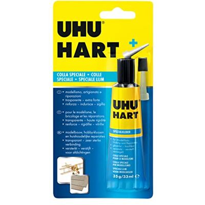 UHU Hart, adesivo per il modellismo in legno, Trasparente, 33 ml UHU Hart, adesivo per il modellismo in legno, Trasparente, 33 ml