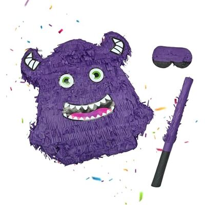 Relaxdays Pinata Monster, con Bastone e Maschera, per Feste, Compleanni, da riempire, 40 x 35 x 9 Relaxdays Pinata Monster, con Bastone e Maschera, per Feste, Compleanni, da riempire, 40 x 35 x 9