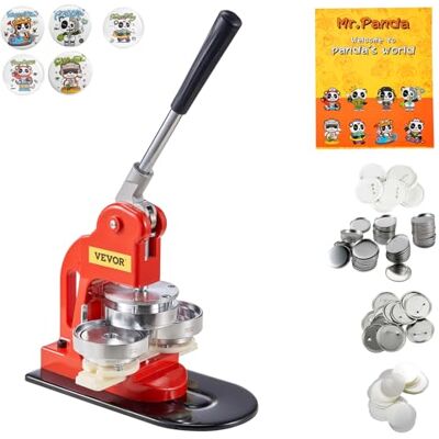 VEVOR Kit per Fustellatrice Manuale di Badge Spillo Bottoni Modelli Diametro 75mm, Kit di Punzonatrice Manuale in Ferro ABS per Badge Spillo Fai-da-te con Accessori Completi Modelli da Diametro 75mm VEVOR Kit per Fustellatrice Manuale di Badge Spillo Bottoni Modelli Diametro 75mm, Kit di Punzonatrice Manuale in Ferro ABS per Badge Spillo Fai-da-te con Accessori Completi Modelli da Diametro 75mm