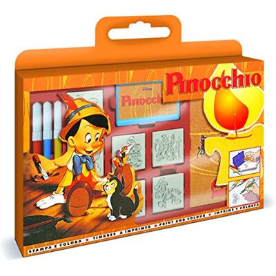 Multiprint Valigetta 7 Timbri per Bambini Disney Pinocchio, 100% Made in Italy, Set Timbrini Bimbi Personalizzati, in Legno e Gomma Naturale, Inchiostro Lavabile Atossico, Idea Regalo, Art. Multiprint Valigetta 7 Timbri per Bambini Disney Pinocchio, 100% Made in Italy, Set Timbrini Bimbi Personalizzati, in Legno e Gomma Naturale, Inchiostro Lavabile Atossico, Idea Regalo, Art.