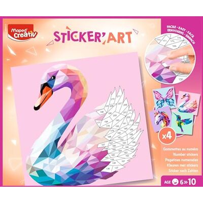 Maped Creativ Sticker'Art Attività di gommette al numero + di 600 gommette per creare immagini di animali in origami, attività creativa, riflessione e concentrazione, da 6 anni Maped Creativ Sticker'Art Attività di gommette al numero + di 600 gommette per creare immagini di animali in origami, attività creativa, riflessione e concentrazione, da 6 anni