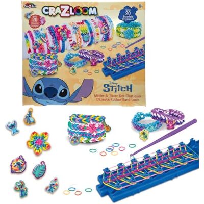 Lexibook , Laboratorio di Braccialetti Elastici Stitch CRA-Z-Loom, Blu, Lexibook , Laboratorio di Braccialetti Elastici Stitch CRA-Z-Loom, Blu,