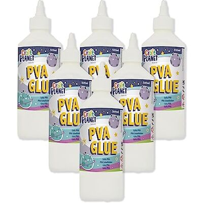 Craft Planet 0,5 litri x confezione da 6 – Colla polivinilica bianca resistente e appiccicosa per bambini, artigianato per bambini, materiale scolastico, falegnameria, progetti per la casa, fai da Craft Planet 0,5 litri x confezione da 6 – Colla polivinilica bianca resistente e appiccicosa per bambini, artigianato per bambini, materiale scolastico, falegnameria, progetti per la casa, fai da