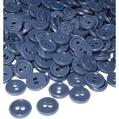 Aerzetix C56321 Set di 100 Bottoni rotondi per cucito Ø11.5x2.2mm con 2 fori diametro apertura 2mm colore blu grafite in plastica hobby creativo decorazione cucire merceria moda Aerzetix C56321 Set di 100 Bottoni rotondi per cucito Ø11.5x2.2mm con 2 fori diametro apertura 2mm colore blu grafite in plastica hobby creativo decorazione cucire merceria moda