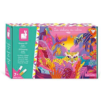 Janod Pittura 3D Tema Giungla Les Ateliers du Calme Kit attività Creative Bambini Pittura Oro e Rosa Fluo per Bambini Abilità Fino-Motorie e Concentrazione dai 7 Anni, Janod Pittura 3D Tema Giungla Les Ateliers du Calme Kit attività Creative Bambini Pittura Oro e Rosa Fluo per Bambini Abilità Fino-Motorie e Concentrazione dai 7 Anni,