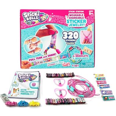 Sticki Rolls Sky Castle Sticki Station, adesivi condivisibili indossabili, kit fai da te per gioielli, braccialetti e collane Sticki Rolls Sky Castle Sticki Station, adesivi condivisibili indossabili, kit fai da te per gioielli, braccialetti e collane