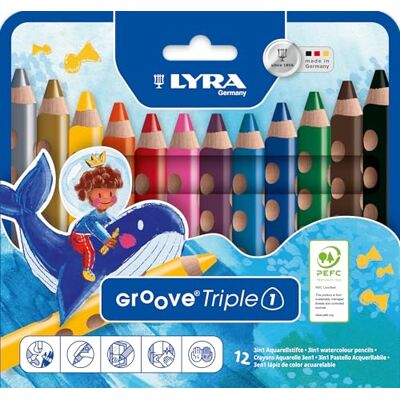 LYRA Groove Triple I - Custodia con 12 matite colorate LYRA Groove Triple I - Custodia con 12 matite colorate