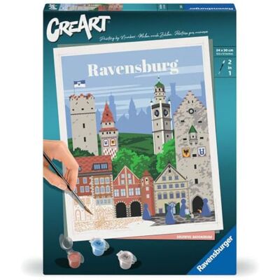 Ravensburger CreArt Trend C, Città di Ravensburg, Dipingere con i Numeri, Kit Pittura, Idea Regalo Donna o Uomo, 14+ Anni, 24x30 cm Ravensburger CreArt Trend C, Città di Ravensburg, Dipingere con i Numeri, Kit Pittura, Idea Regalo Donna o Uomo, 14+ Anni, 24x30 cm