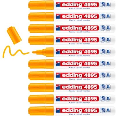 Edding Window – Set di 10 pennarelli a punta conica per lavagna nero 2 a 3 mm fluorescente arancione Edding Window – Set di 10 pennarelli a punta conica per lavagna nero 2 a 3 mm fluorescente arancione