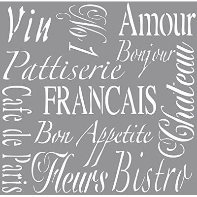 Rayher Stencil per pareti, motivo french living, stampo per pittura, shabby chic, vintage, decorazione murale, 30,5 x 30,5 cm, 1 pz. Rayher Stencil per pareti, motivo french living, stampo per pittura, shabby chic, vintage, decorazione murale, 30,5 x 30,5 cm, 1 pz.