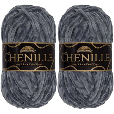 BambooMN JubileeYarn Filato di ciniglia, peso pettinato, 100 g/matassa (2 matassine, 131 fantasma) BambooMN JubileeYarn Filato di ciniglia, peso pettinato, 100 g/matassa (2 matassine, 131 fantasma)