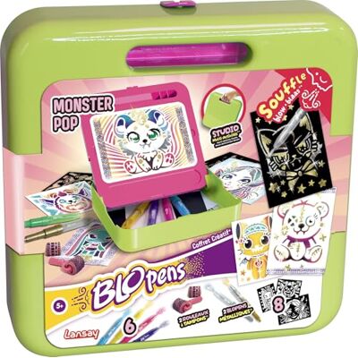 Lansay – BLOPENS – Set Creativo Monster Pop – Idea Regalo Bambino dai 5 anni – Studio di attività con pennarelli a soffiare, timbri e carte da decorare – Hobby creativi universo mostri kawaii Lansay – BLOPENS – Set Creativo Monster Pop – Idea Regalo Bambino dai 5 anni – Studio di attività con pennarelli a soffiare, timbri e carte da decorare – Hobby creativi universo mostri kawaii