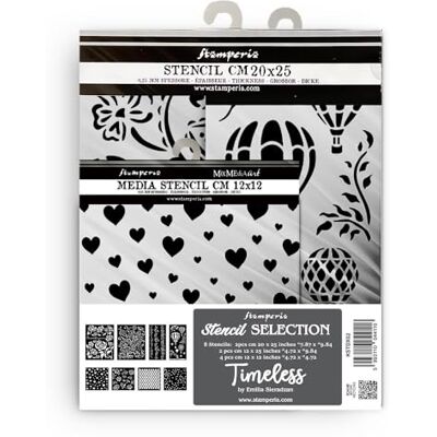 Stamperia Thick Stencils for Scrapbooks, Albums, Cards, Bullet Journalling, and More, Flexible Material, Easy to Clean, Perfect for Hobbies, Crafts and Gifting, 8 Pieces (Timeless, Assortment) Stamperia Thick Stencils for Scrapbooks, Albums, Cards, Bullet Journalling, and More, Flexible Material, Easy to Clean, Perfect for Hobbies, Crafts and Gifting, 8 Pieces (Timeless, Assortment)